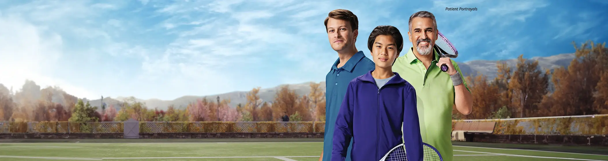 3 players standing together (patient portrayal)